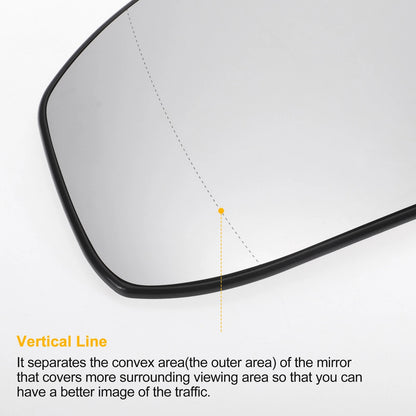 Left Side White Heated Mirror Glass for Ford Focus (2008-2018)