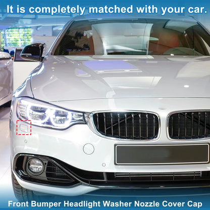 Front Right Washer Nozzle Cover for BMW 428i 2014-2016 (2 x White Caps)