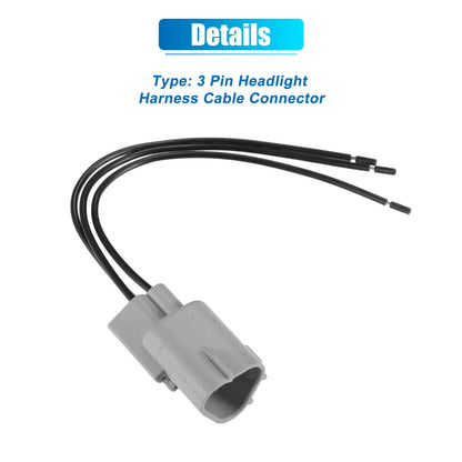 3 Pin Headlight Harness Cable Connector for Toyota Scion (2004-2016)