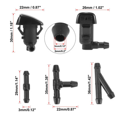 Windshield Washer Nozzles Hose Kit for Ford Fusion, Toyota Tacoma (2006-2023)