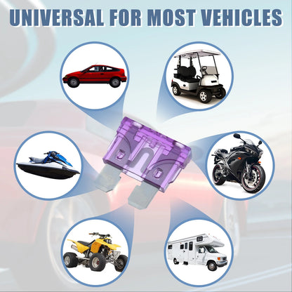 Blade Style Fuses 50pcs 35A Mini Size for Car Boat Truck SUV Motorcycle Purple
