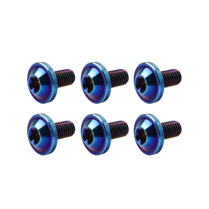 6 x M6x20mm Titanium Alloy Torx Head Bolts for Bike Motor - Blue
