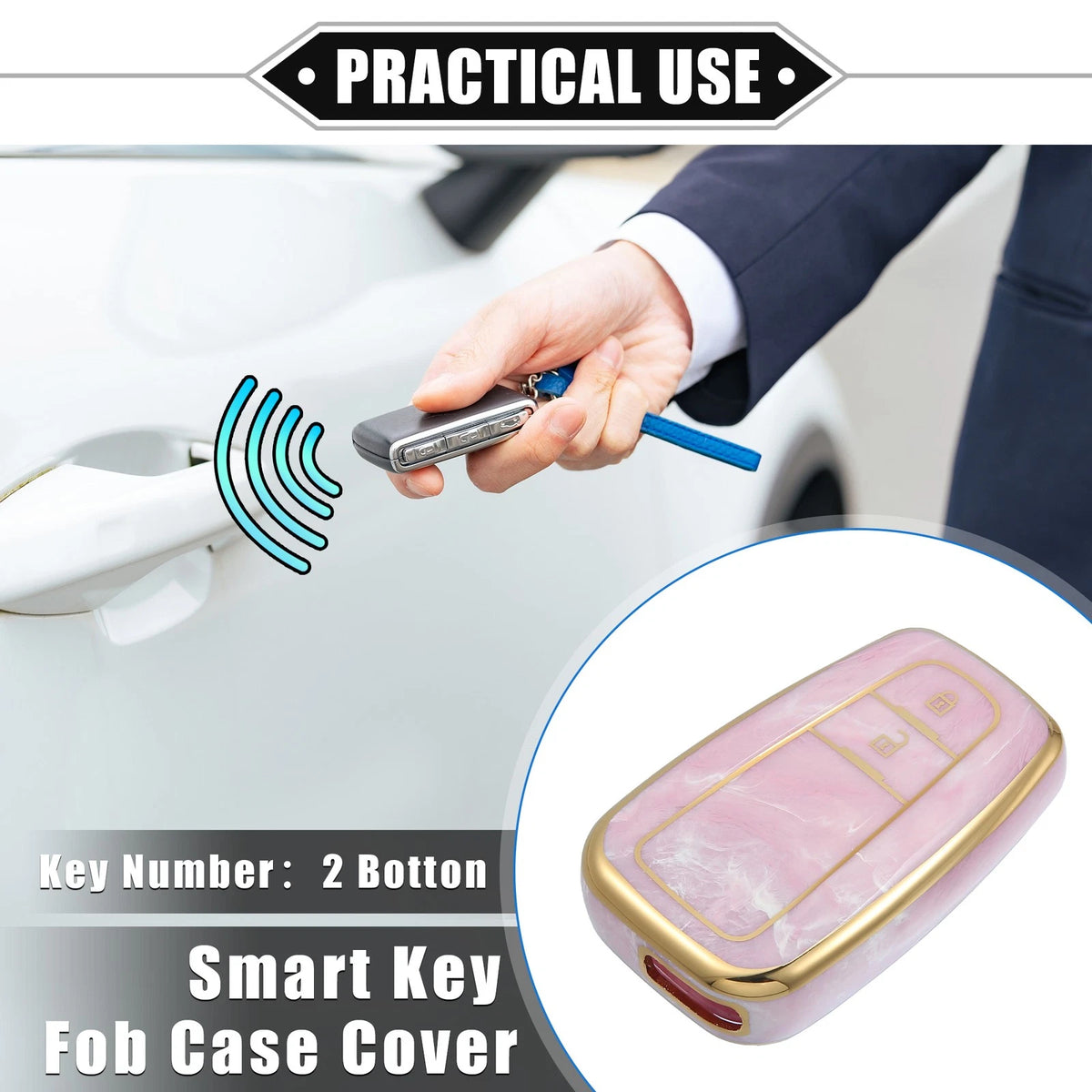 2 x Button Remote Smart Key Fob Cover Case for Toyota Prius (2006–2022)