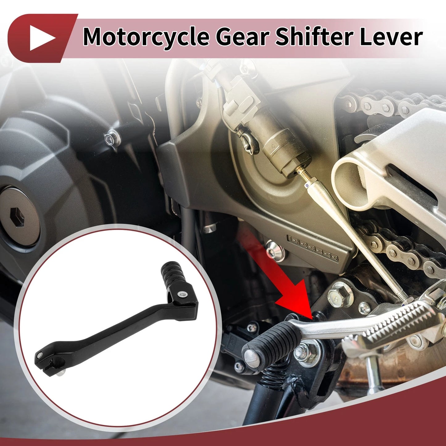Folding Motorcycle Gear Shifter Lever for Kayo K6 Black