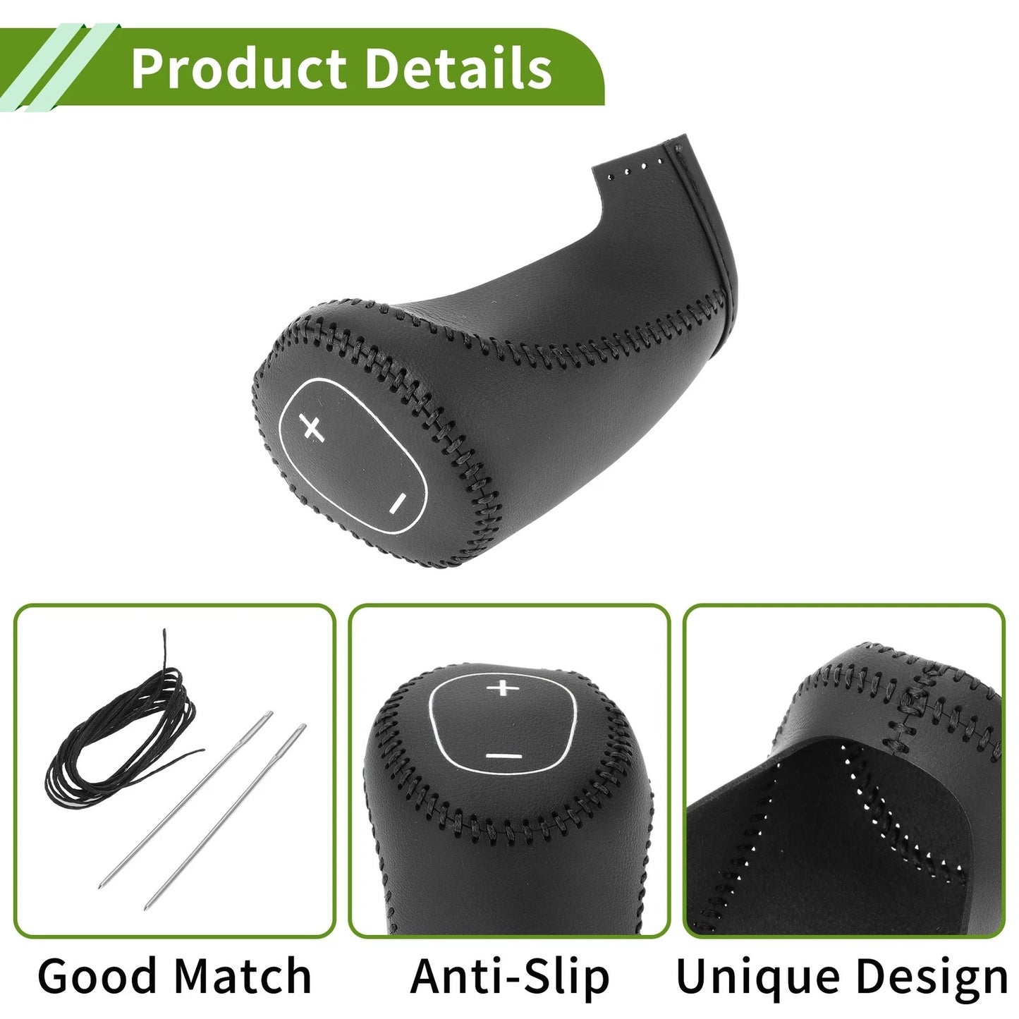 Gear Shift Knob Cover for Chevrolet Malibu (2016-2020) Black Faux Leather