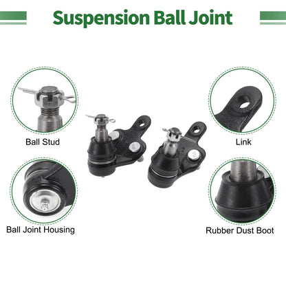 4 Pcs Front Suspension Kit Tie Rod Ends Ball Joints for Toyota Solara (2000-2008)