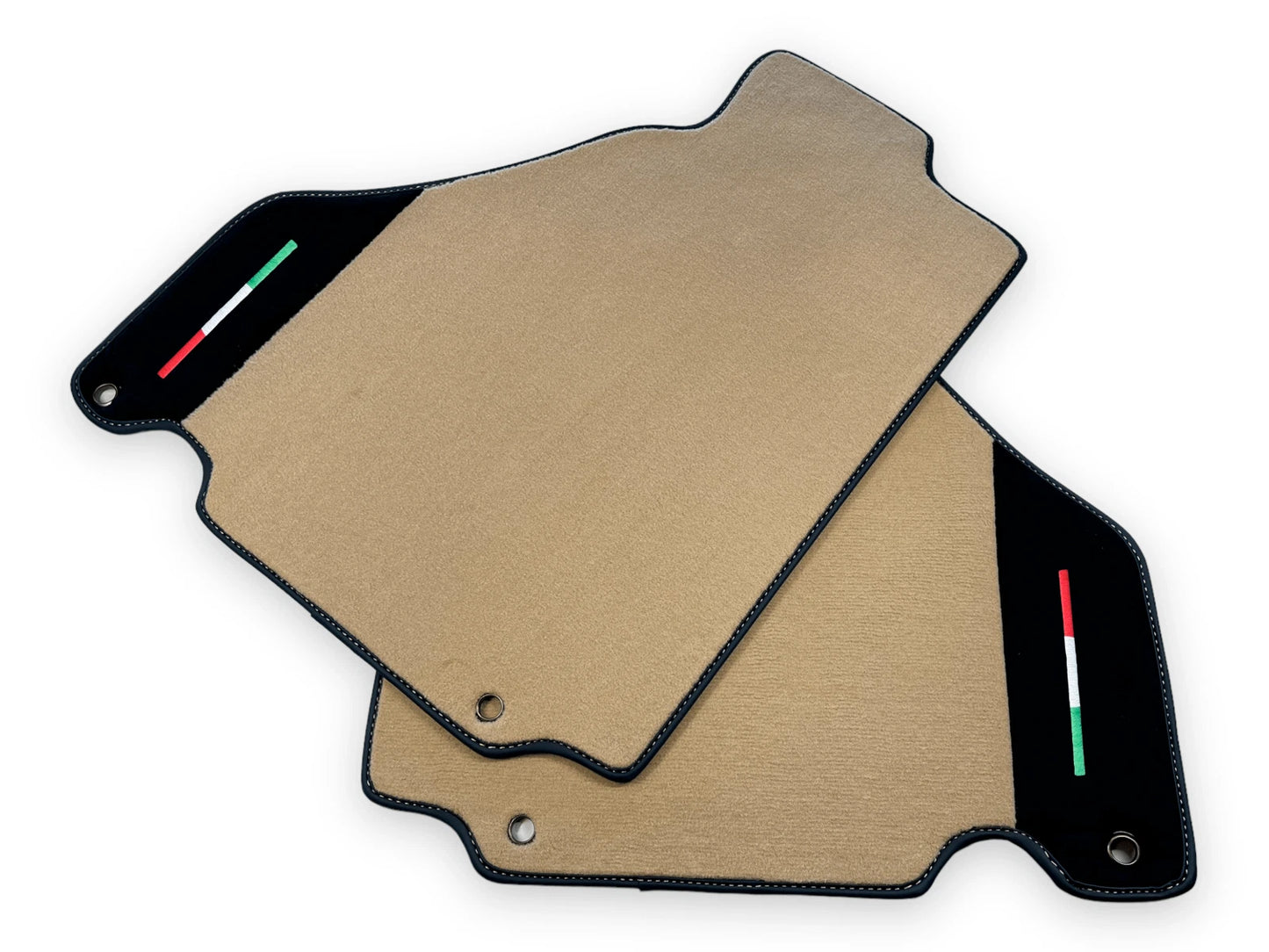 Floor Mats Set for Ferrari 360 Modena with Carbon Fiber Leather Beige (1999-2005)