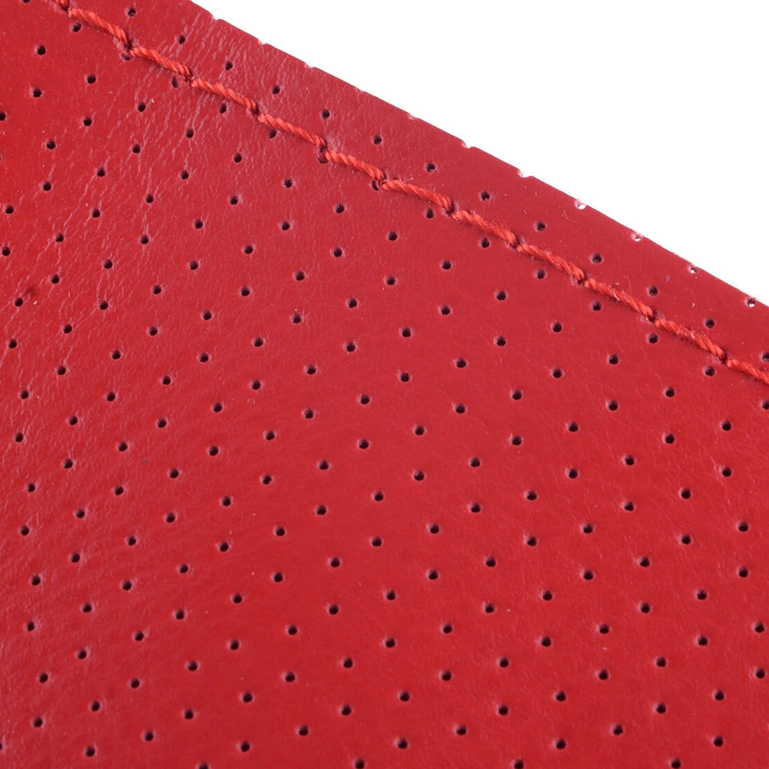 Red DIY Leather Universal Car Steering Wheel Cover Anti-Slip Wrap