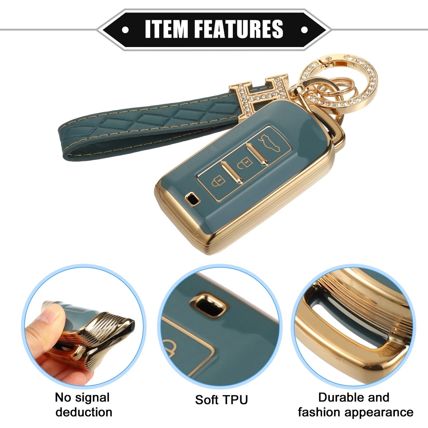 TPU Blue Remote Key Fob Cover for Mitsubishi Outlander (2014-2023)