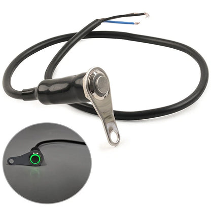 ON/OFF Handlebar Switch Push Button Headlight for Motorcycle - Green