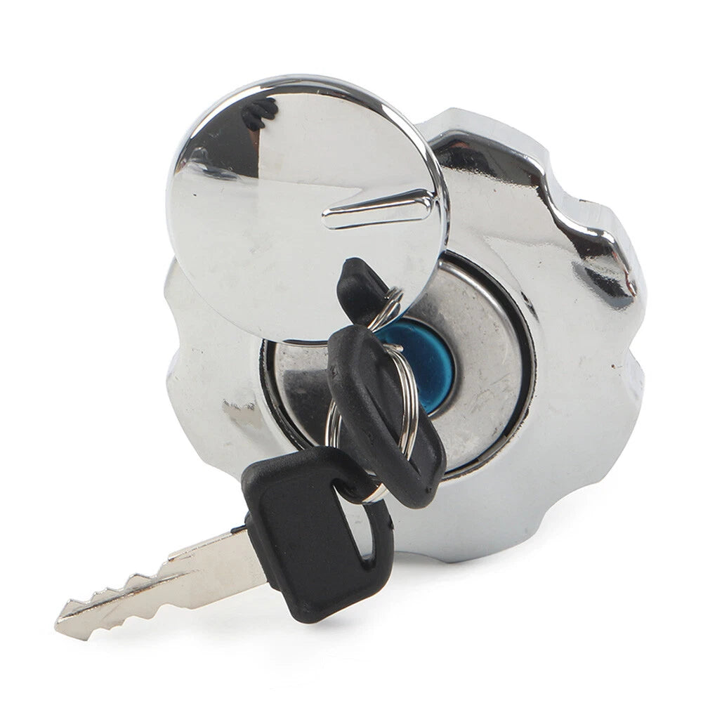 Gas Fuel Tank Cap Cover Locking W/ 2 Keys for Motorcycle Motorbike ATV Universal
