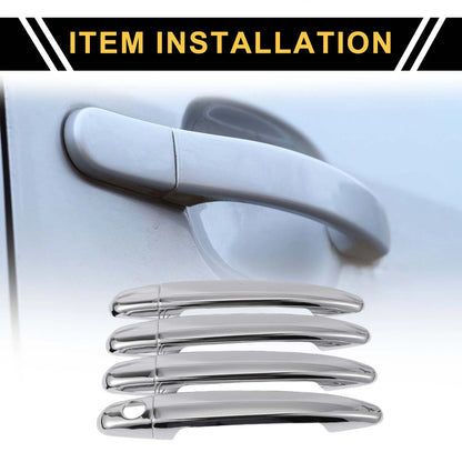 4pcs Chrome Silver Exterior Door Handle Covers for Toyota 4Runner (2003-2010)