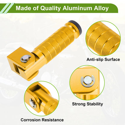 FootPegs 4.8" Rear 2x Footrest Aluminum Alloy Gold Tone for Motorcycle