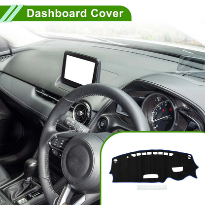 Dashboard Cover Mat for Mazda CX-3 2016-2022 Sun Protector Black Blue