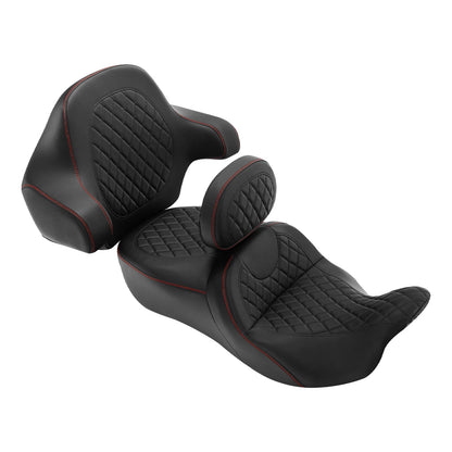 Rider Driver Passenger Seat & Backrests for Harley Touring Road Glide (14-23)
