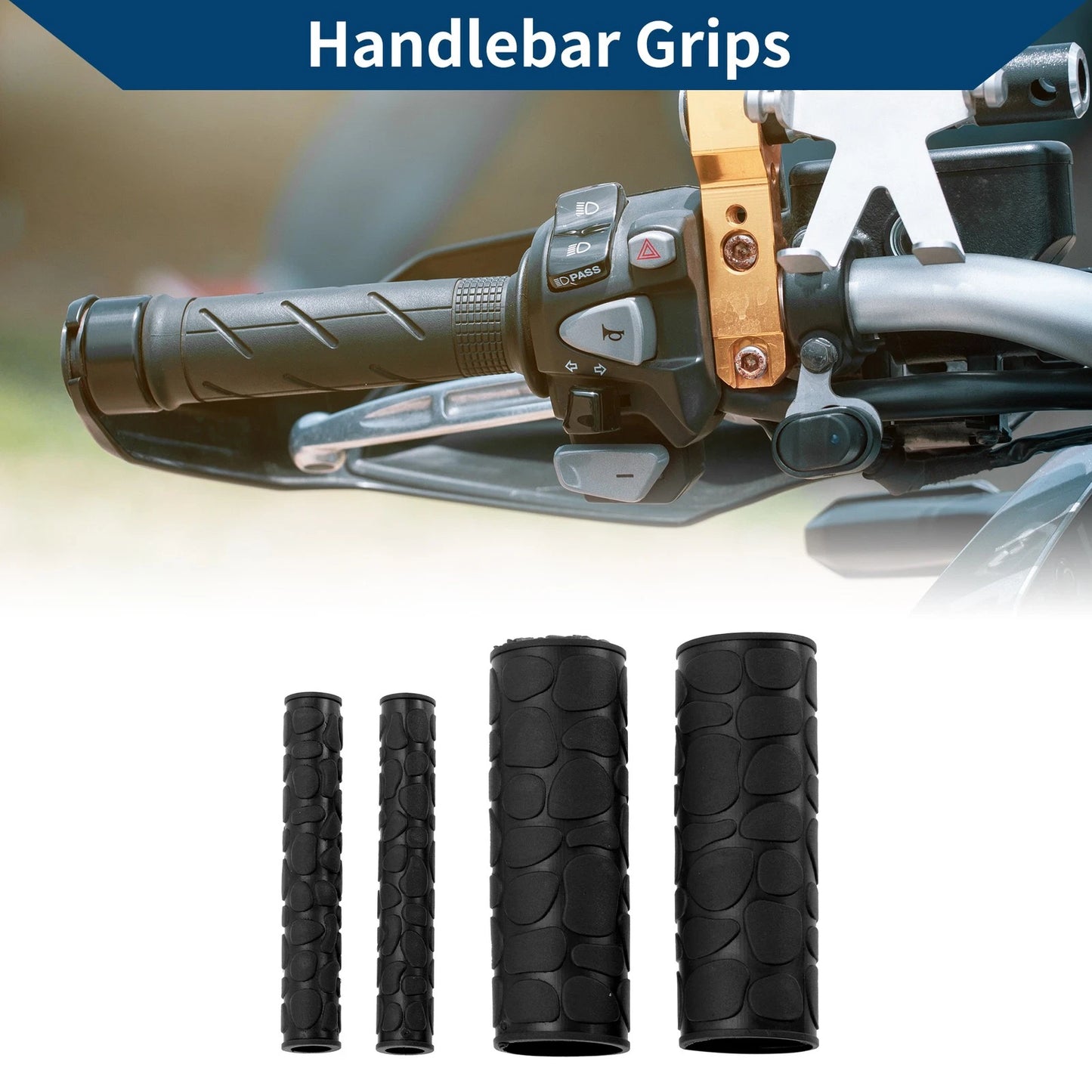 1 x Hand Grips Cover for Motorcycle Rubber Black