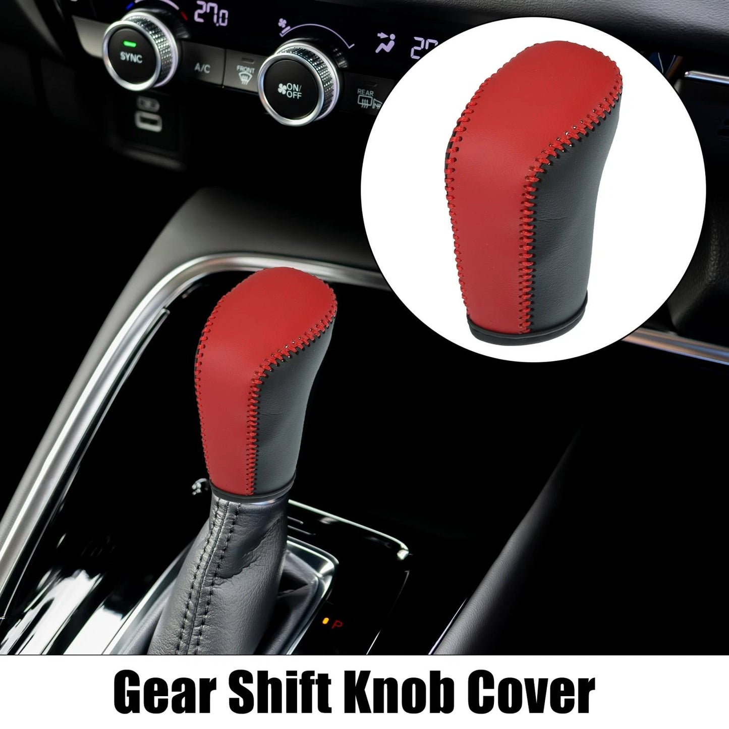 Car Gear Shift Knob Cover for Honda Accord (2018-2022) Black Red