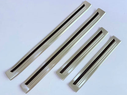 Silver Door Sill Scuff Plate Guard Cover Trim for Toyota Prado LC250 (2024-2025)