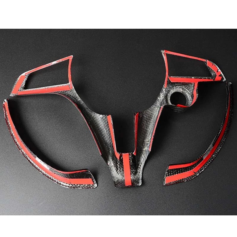 100% Carbon Fiber Steering Wheel Cover Kit for Alfa Romeo Stelvio 2017-19 Gloss