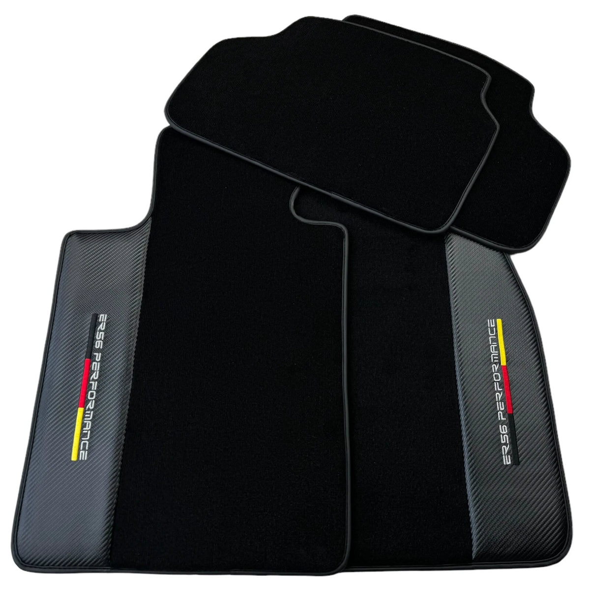 Black Floor Mats for BMW 5 Series E39 Sedan (1996-2003) with Carbon 2 x