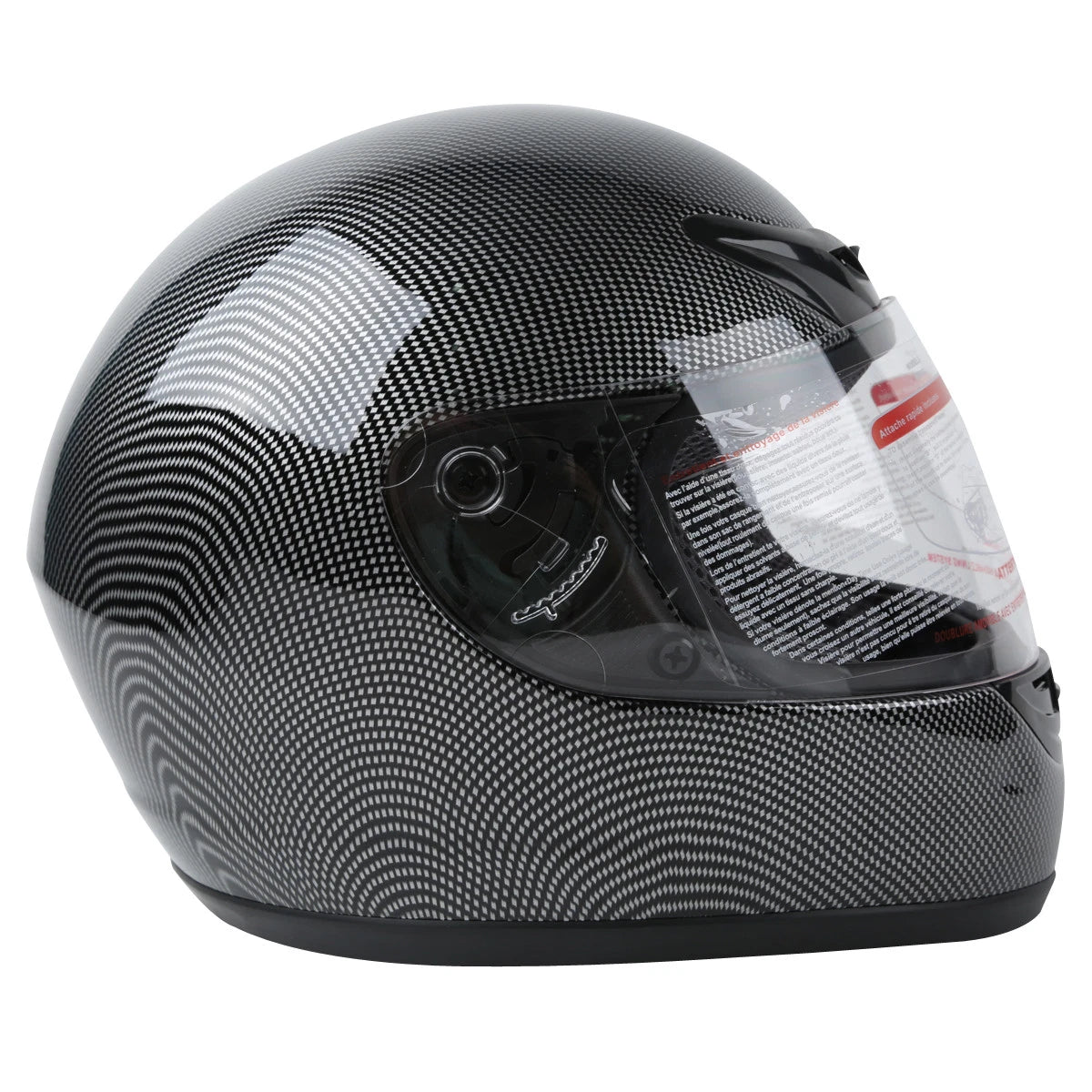 Carbon Fiber Black DOT Adult Flip Up Full Face Motorcycle Helmet - S M L XL