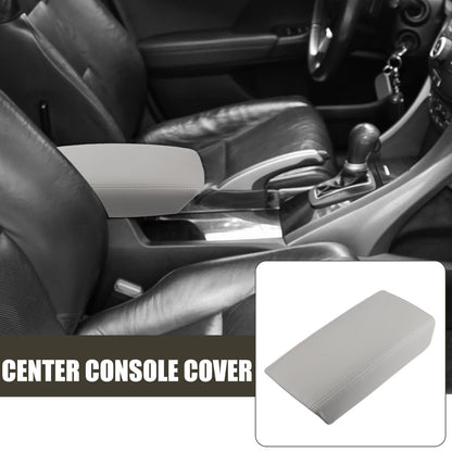 Center Console Lid Armrest Cover for Honda Accord (2003-2007) Gray Faux Leather