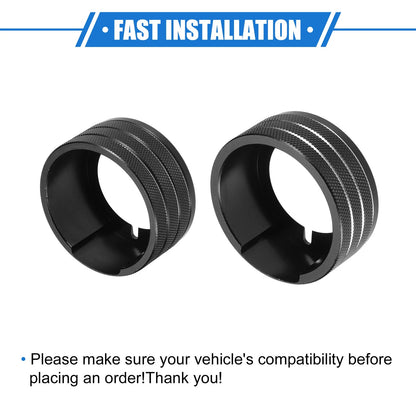 3 x Car AC Switch Knob Ring Cover Trim for Toyota 4Runner (2010-2020) Black
