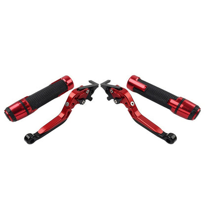 Red Extendable Brake Clutch Lever Grip Set for Yamaha YZF R3 MT-03 (2015-2023)