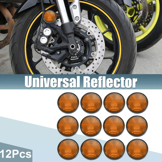 12 x Universal Safety Spoke Reflective with Screw Orange for Motorcycle