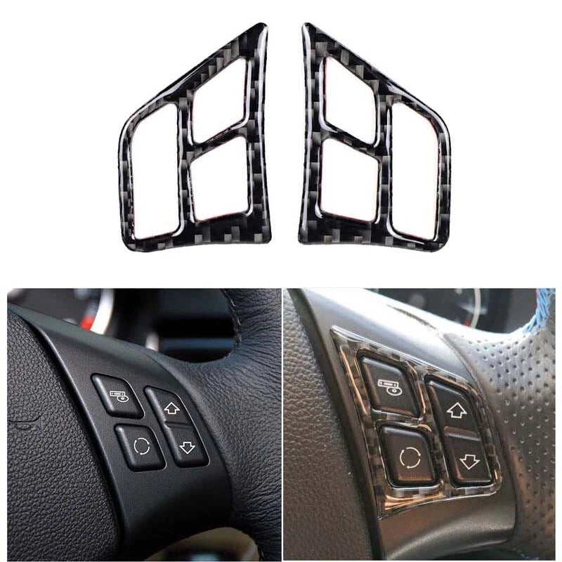 Carbon Fiber Steering Wheel Remote Buttons Cover Trim fit For BMW 3 Series E90