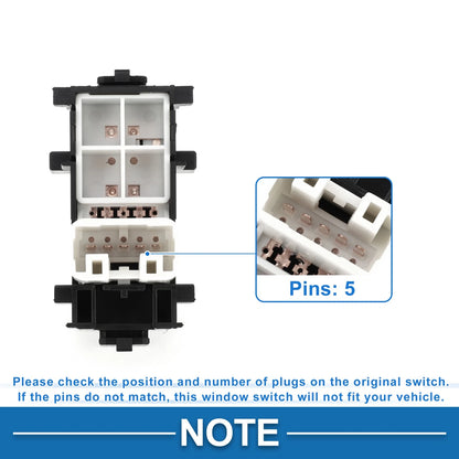 Passenger Side Power Window Switch for Toyota Camry, Corolla, RAV4 (2007-2011)