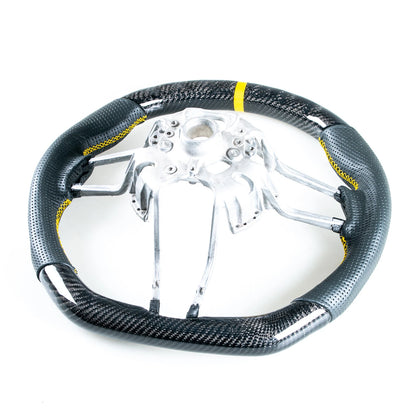 Carbon Leather Yellow Steering Wheel for Porsche 911, 718, Boxster, Cayman, Macan (2016-2023)