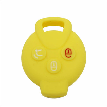 Yellow 3BTN Silicone Remote Key Cover Bag fit for SMART Fortwo