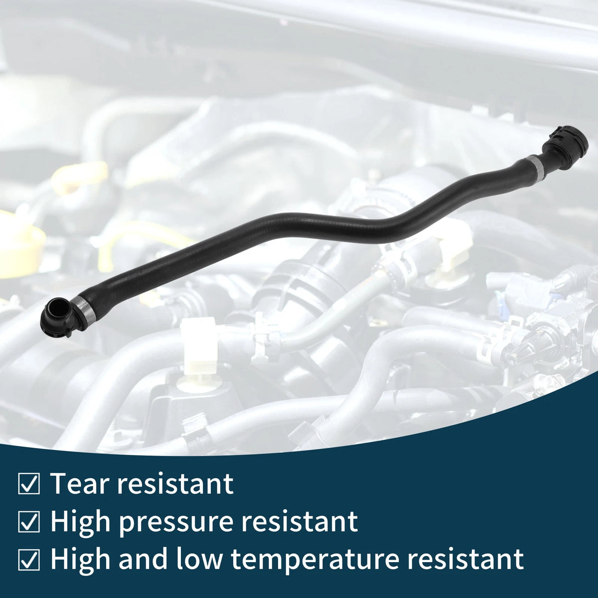 Radiator Hose for BMW 640i Rubber Coolant Pipe Black 1 Pc