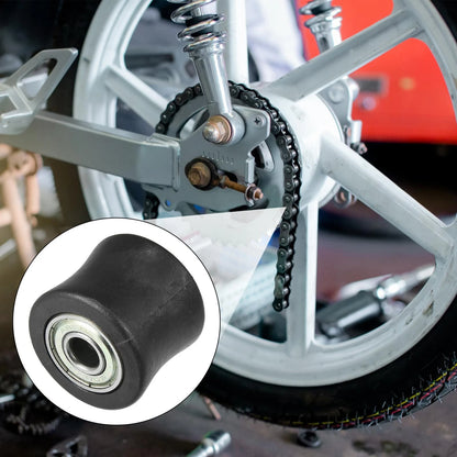2pcs 8mm Drive Chain Adjustment Pulley Rubber Wheel for Motorcycle