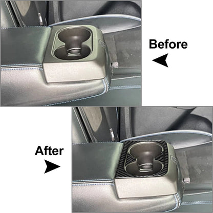 Carbon Fiber Black Rear Water Cup Holder Cover for Ford Ranger 2015-2022