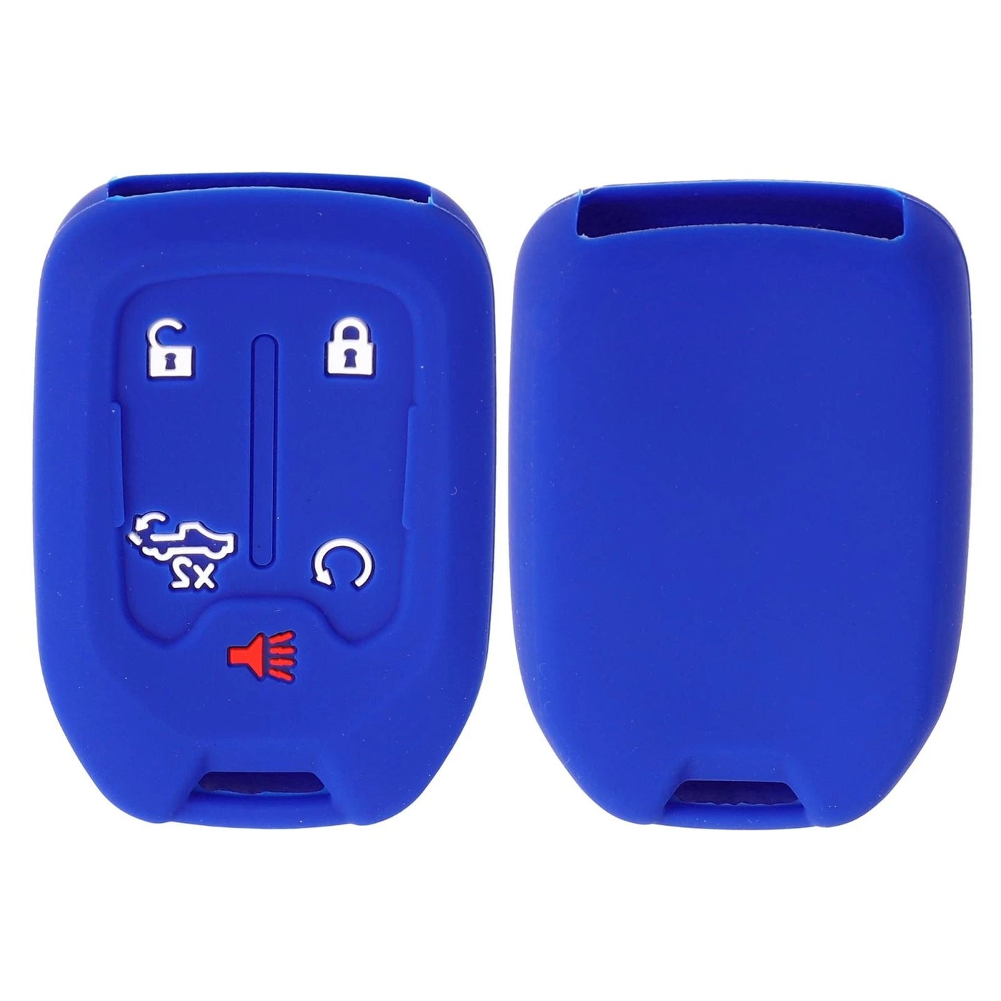 Silicone Key Fob Case Cover for Chevrolet Silverado (2019 - 2022) BlackBlue