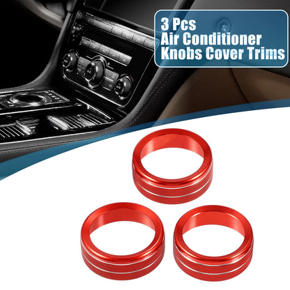 Car Air Conditioner Knobs for Jeep Wrangler JL JLU 2018-2022 Red 3 x Set