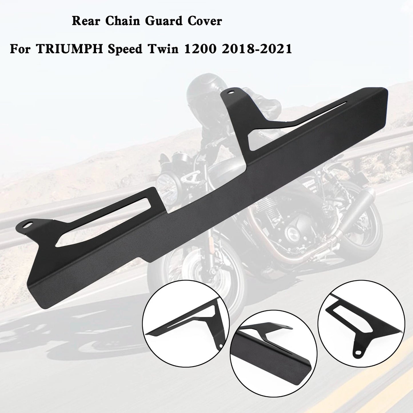Rear Chain Guard Cover for Speed Twin 1200 (2018-2021) Black