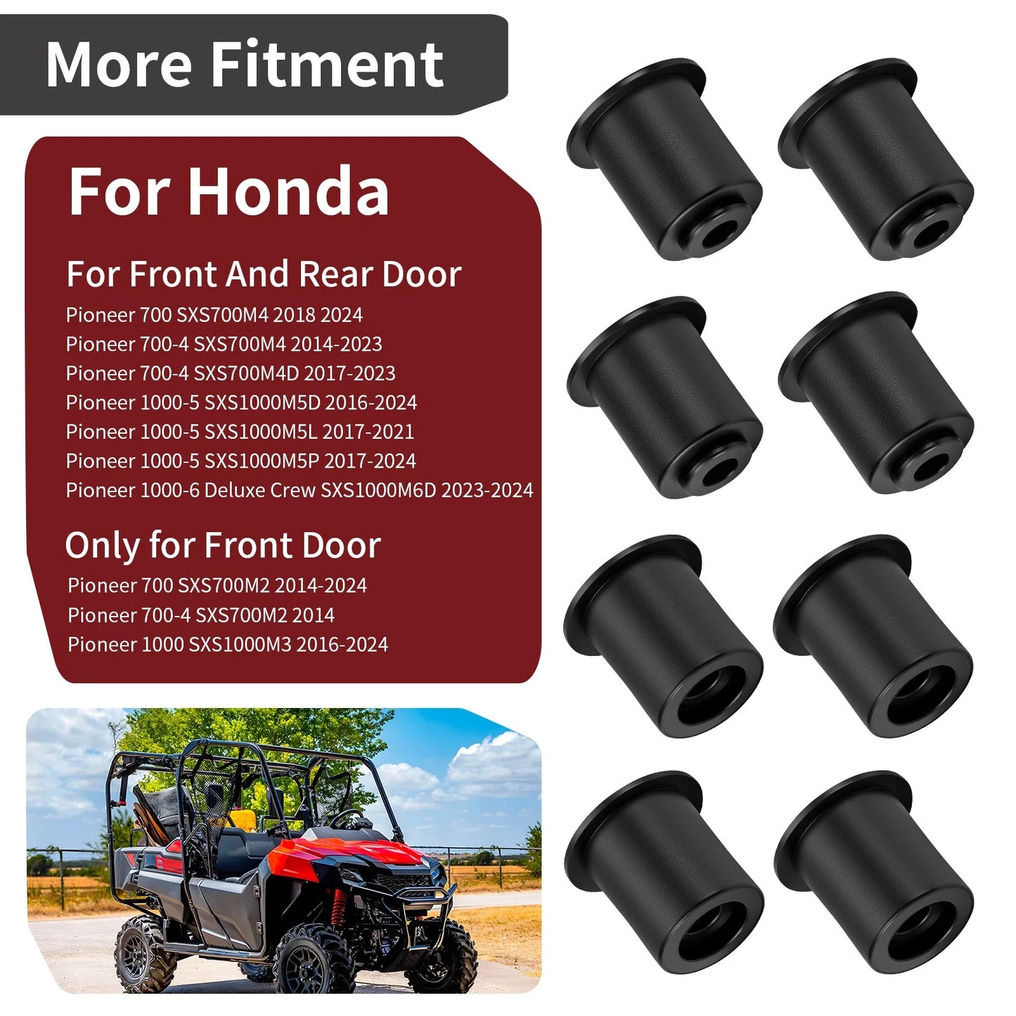 8 Pack Door Bushings Set for Honda Pioneer 700 SXS700M4/SXS700M2