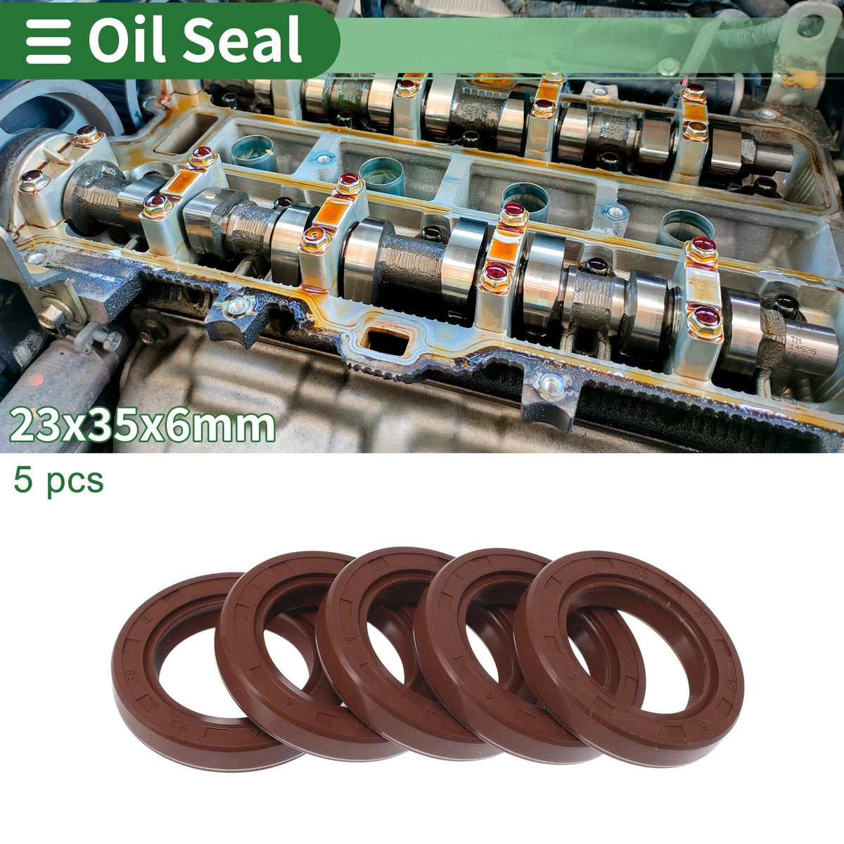 Oil Seal / 23x35x6mm / Seal Ring FKM Rubber for Make Model