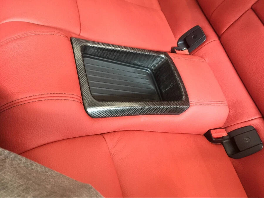Dry Carbon Fiber Rear Seat Armrest Storage Box Cover For BMW M3 M4 2014+ M2 F87