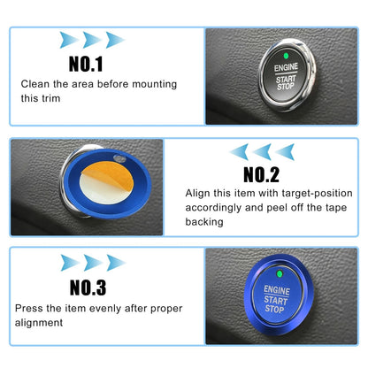 Engine Start Stop Button Cover Kit for Ford F-150 (2016-2021) Blue