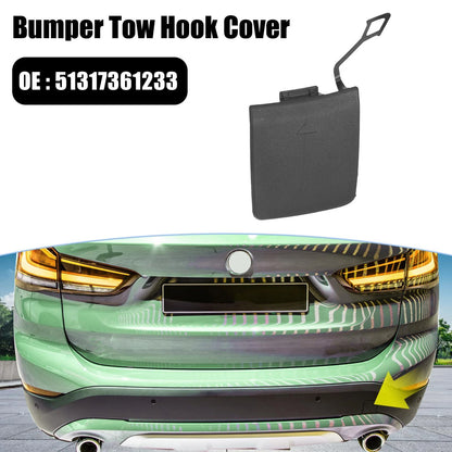 Rear Bumper Tow Hook Eye Lid Cover for BMW 25ix (2016-2018) Black