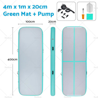 Air Track Mat with Pump for Swimming Pools, Parkour & Entertainment