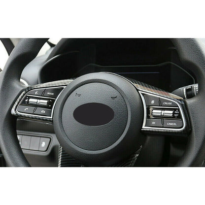 Steering Wheel Cover Trim for Kia Seltos KX3 (2019-2021) Carbon Fiber ABS