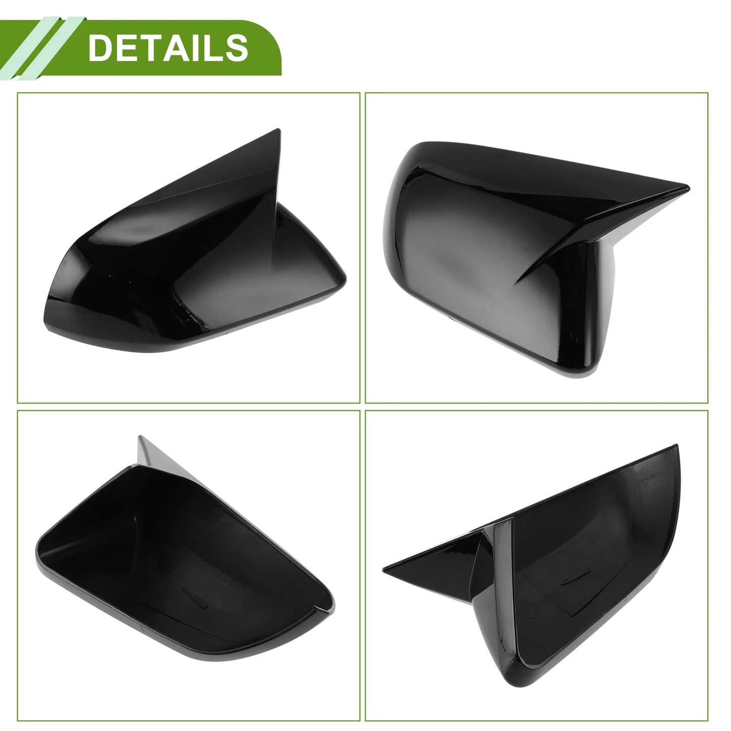 Gloss Black Mirror Cover Caps for Ford Mustang (2015-2023)