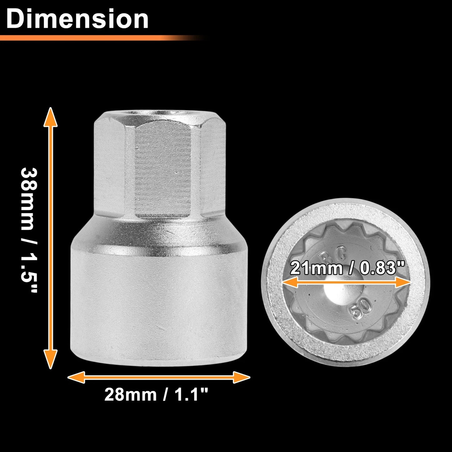 Wheel Lock Lug Nut for VW Toureg Locking Nut Key Socket Removal Tool