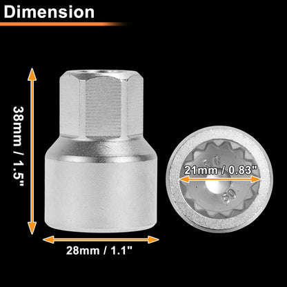 Wheel Lock Lug Nut for VW Toureg Locking Nut Key Socket Removal Tool