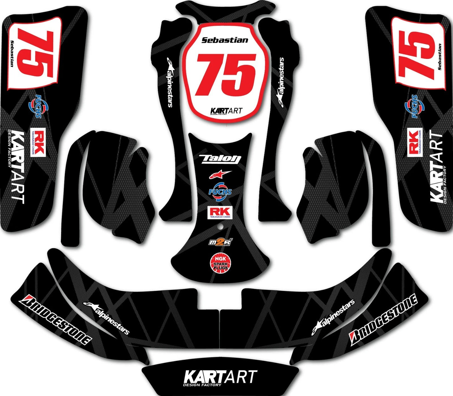 Custom KART ART Sticker Kit - Carbon Style Decals for CRG 06